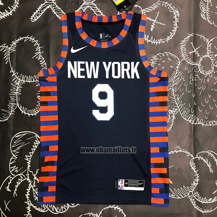 Maillot New York Knicks Rj Barrett NO 9 Ville Edition 2019-20 Bleu